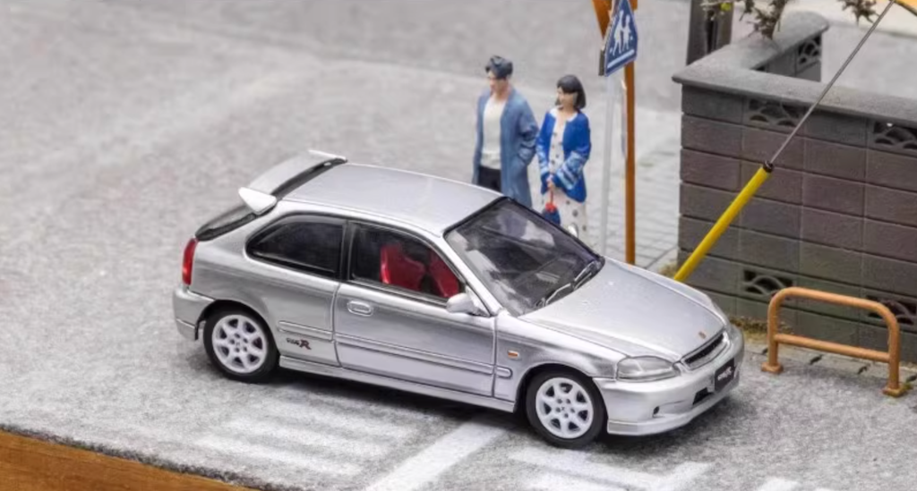 FH 1:64 Silver Civic Type R EK9 Hatchback Sport Model Diecast