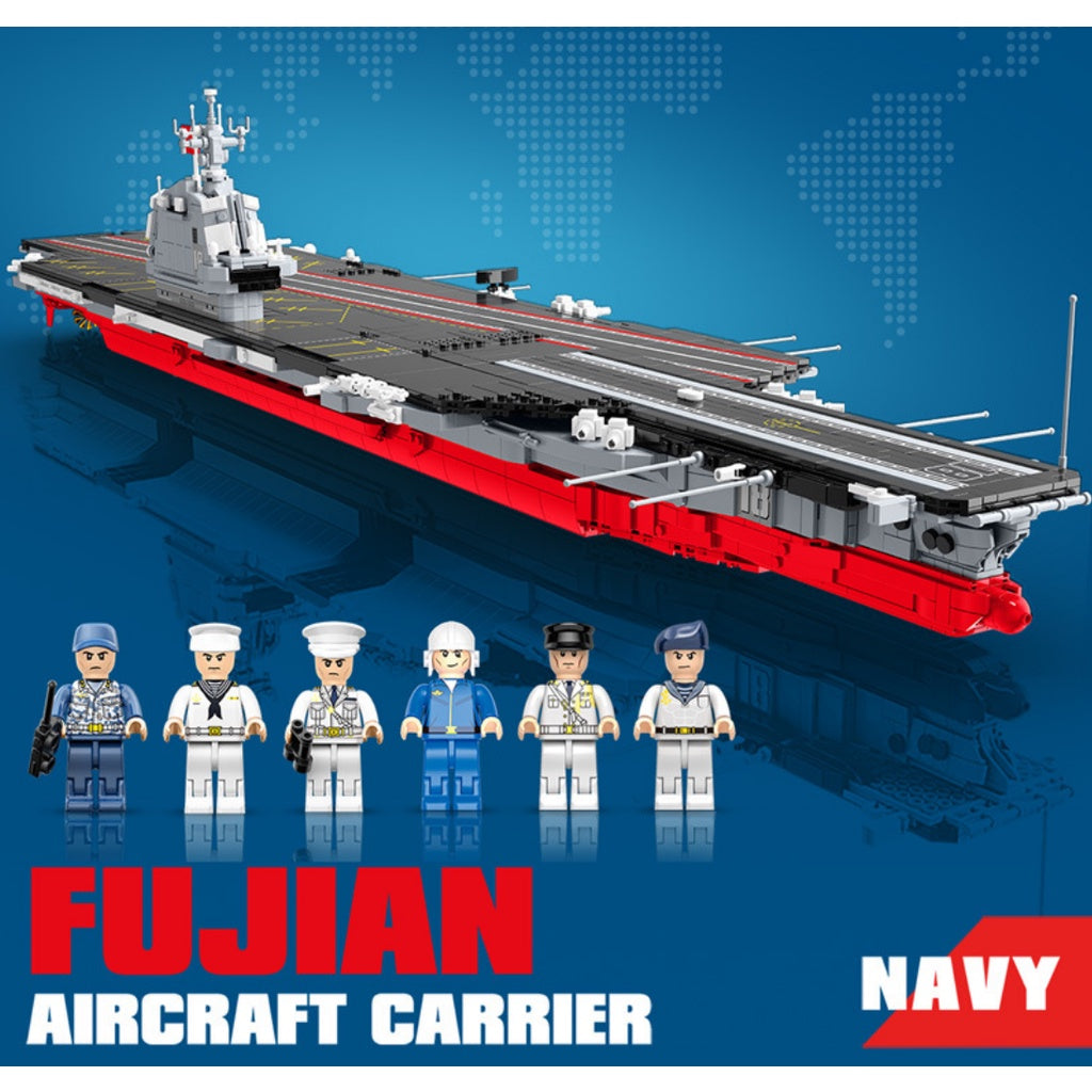 3028PCS Military WW2 Large Fujian Class 003 Aircraft Carrier