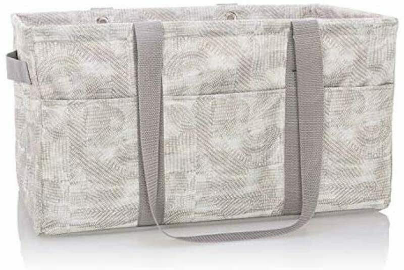  Thirty-One Deluxe Utility Tote in Charcoal Crosshatch