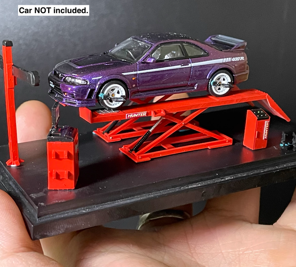 1:64 Red Wheel Alignment Machine Garage Display Scene Model Resin For Car New