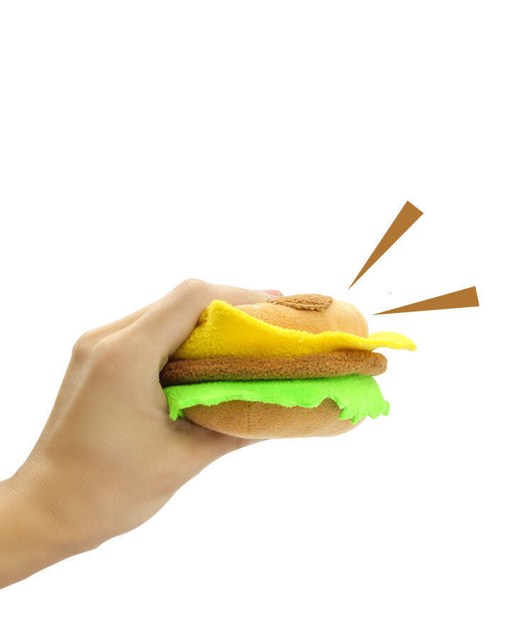 Hot Dog and Hamburger Squeaky Toys 