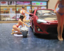 Load image into Gallery viewer, 1:64 Painted Figure Mini Model Miniature Resin Diorama Sexy Car Wash Girl Lady
