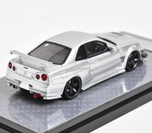 Load image into Gallery viewer, 404Error 1:64 Silver JDM Skyline GTR R34 Sports Model Diecast Resin Car New
