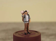 Load image into Gallery viewer, 1:64 Painted Figure Model Miniature Resin Sand Hiking Backpacker Man Climer Toy Collection
