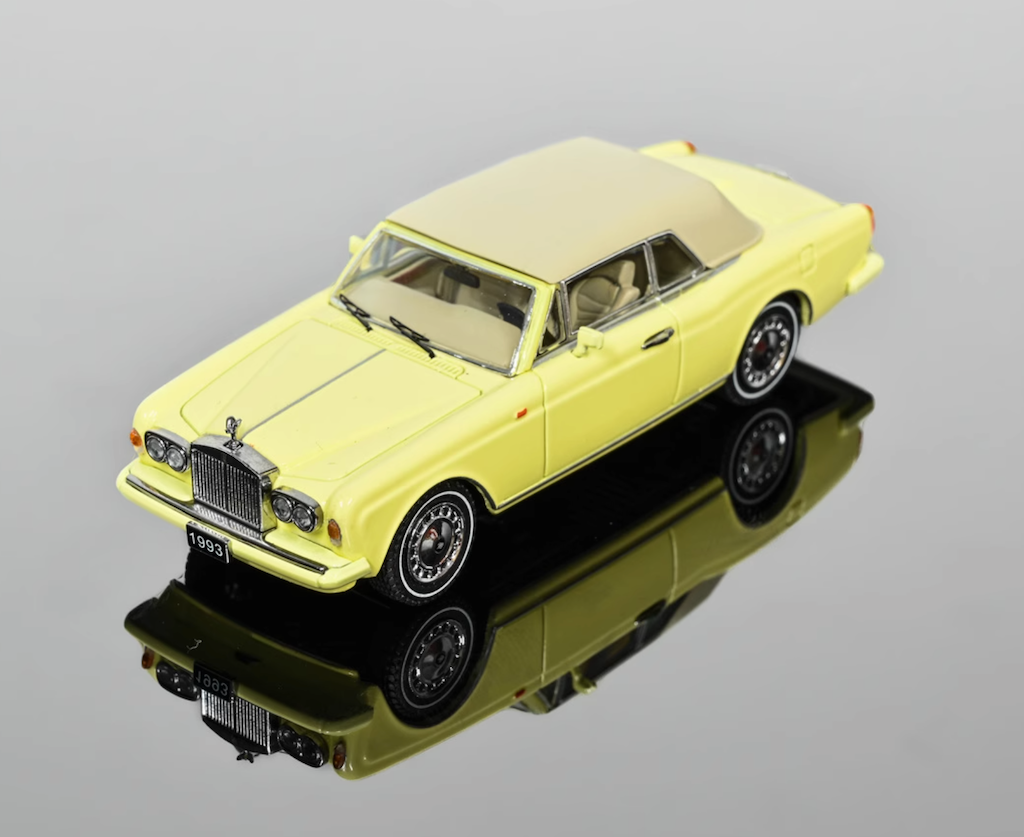 GFCC 1:64 Yellow 1993 Corniche IV Drophead Luxury Model Diecast Metal Car