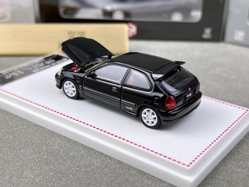 FH 1:64 Black JDM Civic Type R EK9 Hatchback Sport Model Diecast