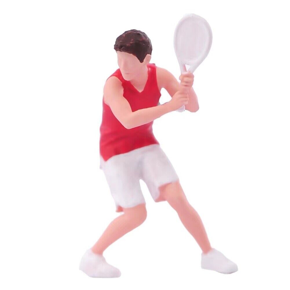 1:64 Painted Figure Model Miniature Resin Diorama Sand Sport Tennis Man Lady Toy New Collection