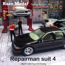 Load image into Gallery viewer, 1:64 Painted Figure Mini Model Miniature Resin Diorama Car Repair Polish Man BL
