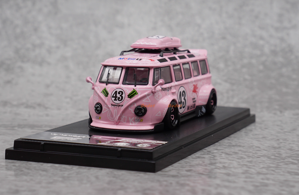 TPC 1:64 Pink VW T1 Kombi Van #43 Camper Model Diecast Metal Car New