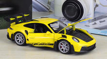 Load image into Gallery viewer, WELLY 1:24 Yellow 911 992 GT3 RS Racing Sports Model Diecast Metal Car New
