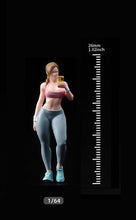 Load image into Gallery viewer, 1:64 Painted Figure Model Miniature Resin Diorama Fitness Girl Watching Mobile New
