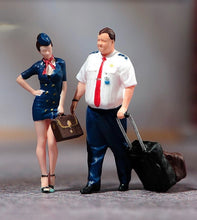 Load image into Gallery viewer, 1:64 Painted Figure Model Miniature Resin Diorama Sand Captain Stewardess Pilot New

