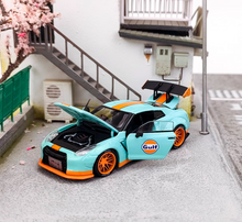 Load image into Gallery viewer, OT 1:64 JDM Gulf Blue GTR R35 LBWK Widebody Sports Model Diecast Metal Car New
