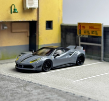 Load image into Gallery viewer, CM 1:64 Gray LBWK 488 Widebody Super Racing Sports Model Diecast Metal Car
