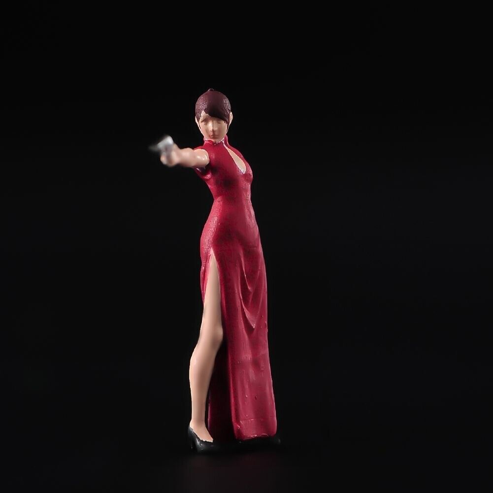 1:64 Painted Unpainted Figure Model Miniature Resin Diorama Sand Chipao Lady Gun New