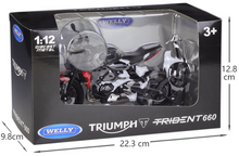 Load image into Gallery viewer, WELLY 1:12 2021 Trident 660 Sports Racing Model Diecast Metal Motorcycle
