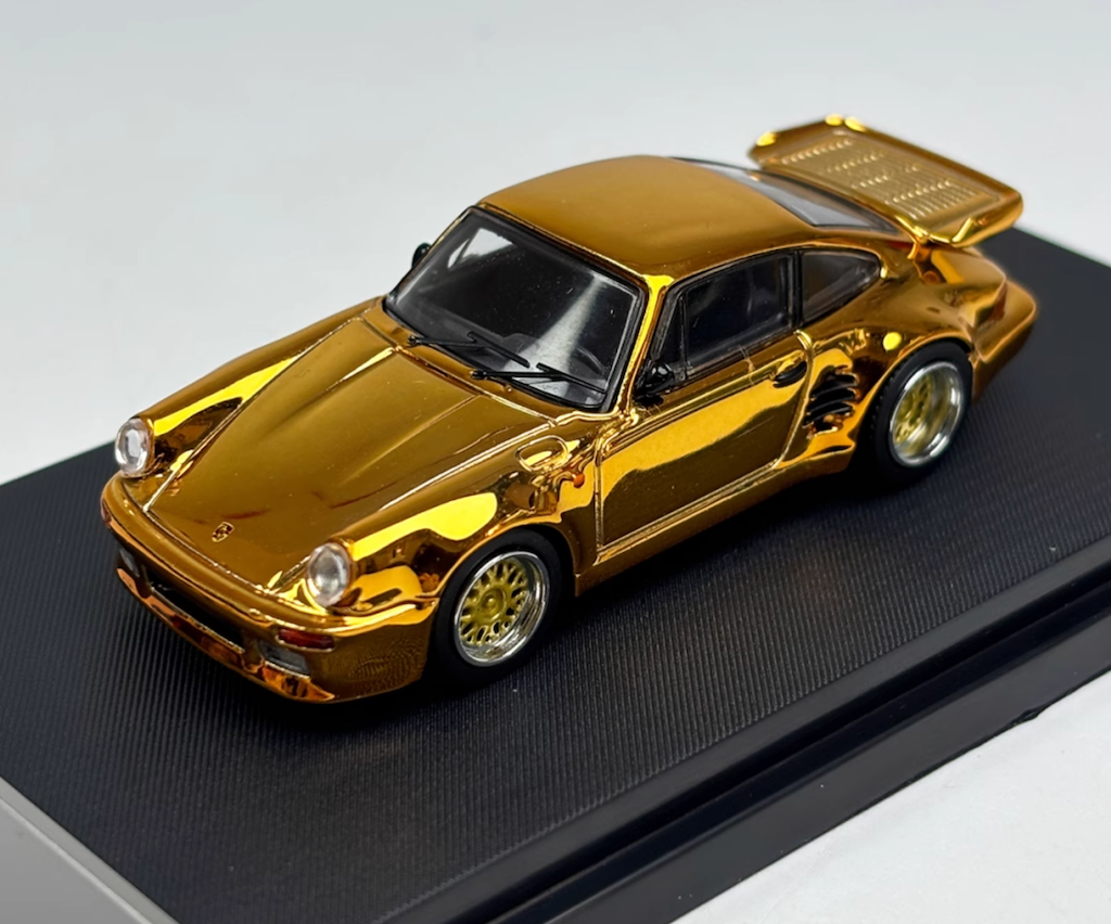 Master 1:64 Gold 930 911 Turbo Classic Sports Model Diecast Metal Car New Collection