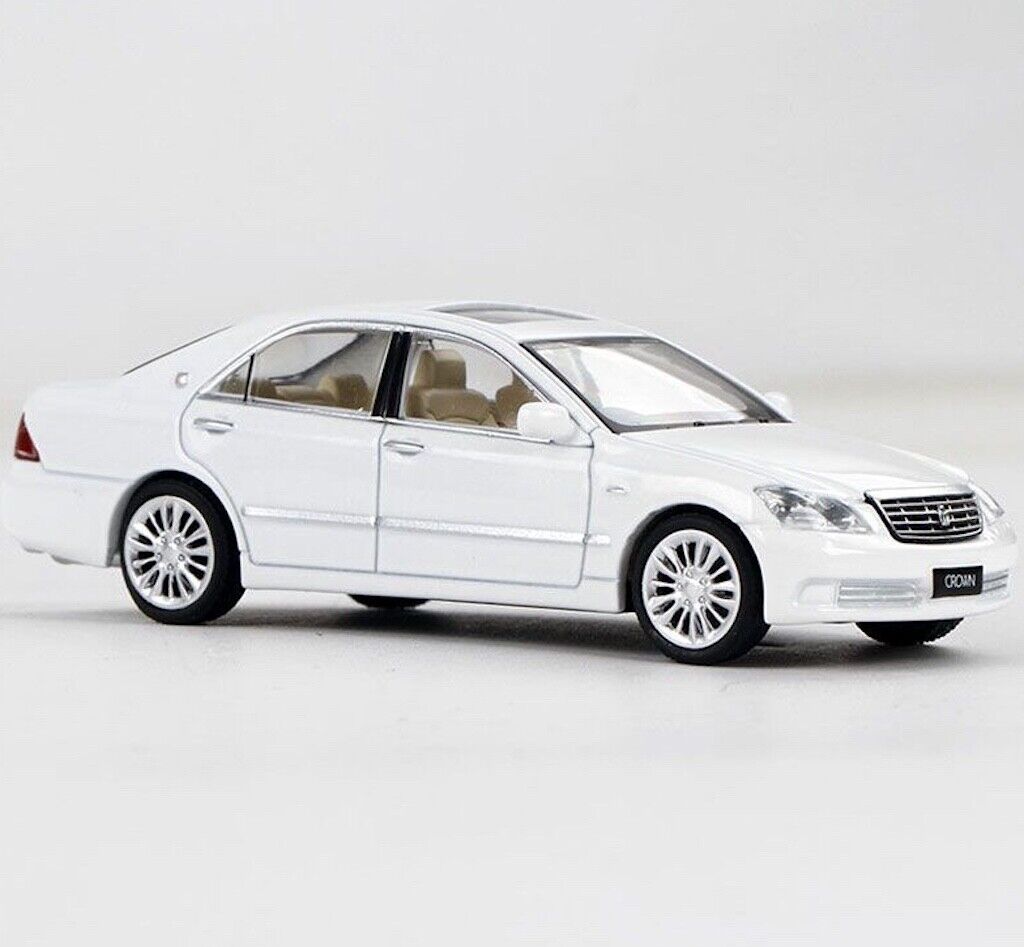 JKM 1:64 White JDM 2007 Crown 12 VII Sedan Sports Model Metal Diecast Car New