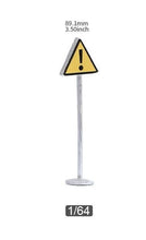 Load image into Gallery viewer, 1:64 Painted Unpainted Figure Model Miniature Resin Diorama Road Caution Sign
