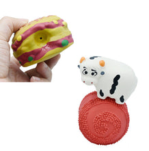 Load image into Gallery viewer, 3PCs Set Dog Squeaky Toys Chew Puppy Rubber Burger Durable Pet Breeds Play Fetch
