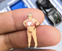 Load image into Gallery viewer, 1:64 Painted Figure Mini Model Miniature Resin Diorama Sexy Car Wash Girl Lady
