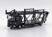Load image into Gallery viewer, UM 1:64 Black 500 HINO Ranger Double Transport truck Model Diecast Metal Car
