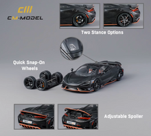 Load image into Gallery viewer, CM 1:64 Black Carbon 765LT Super Racing Sports Model Diecast Metal Car New
