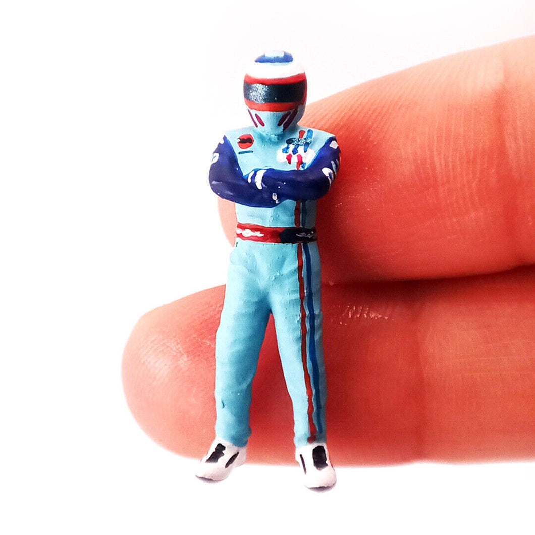1:64 Painted Figure Mini Model Miniature Resin Diorama Racing Car Racer Blue