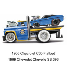 Load image into Gallery viewer, Maisto 1:64 1966 C60 Flatbed Trailer 1969 Chevelle SS Model Diecast Metal Car
