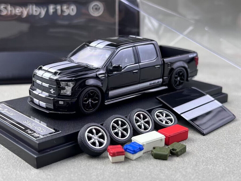 Funny 1:64 Black F-150 Shelby Pickup Truck Model Diecast Metal Car New Collection