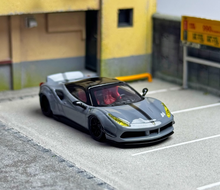 Load image into Gallery viewer, CM 1:64 Gray LBWK 488 Widebody Super Racing Sports Model Diecast Metal Car
