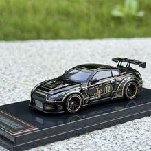 Load image into Gallery viewer, OT 1:64 JDM Black Gold GTR R35 LB Racing Sports Model Diecast Metal Car New
