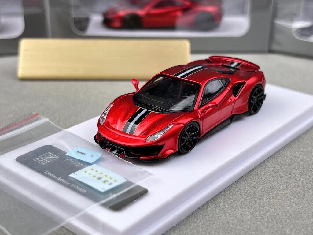 DCM 1:64 Red Novitec 488 Pista Super Racing Sports Model Diecast Metal Car New