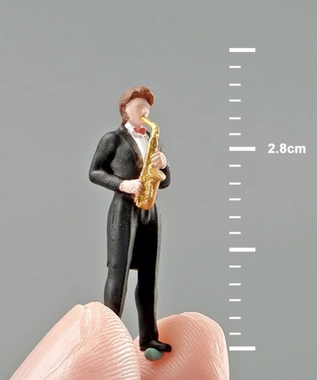 1:64 Painted Figure Mini Model Miniature Resin Diorama Sand Saxophone Horn Man New Collection