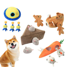 Load image into Gallery viewer, Dog Hide and Seek Toys Chew Puppy Fluffy Puzzle Interactive Toy Animal Shape Pet
