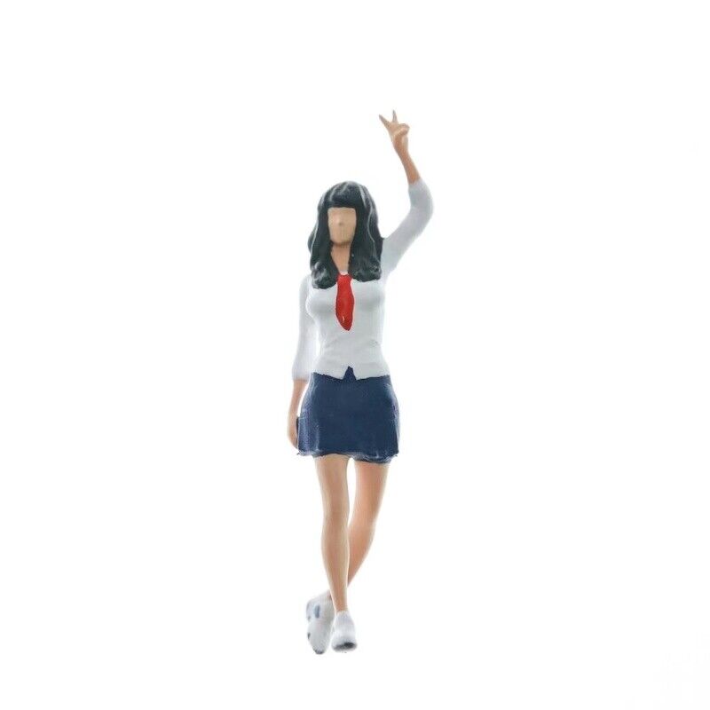 1:64 Painted Figure Mini Model Miniature Resin Diorama Toy Uniform Girl School W