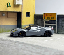 Load image into Gallery viewer, CM 1:64 Gray LBWK 488 Widebody Super Racing Sports Model Diecast Metal Car
