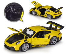 Load image into Gallery viewer, WELLY 1:24 Yellow 911 992 GT3 RS Racing Sports Model Diecast Metal Car New
