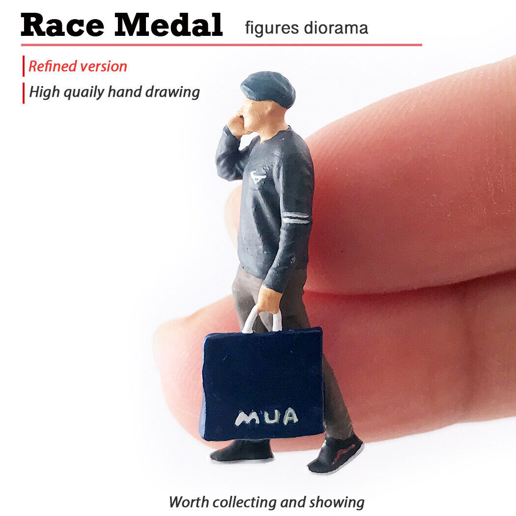 1:64 Painted Figure Mini Model Miniature Resin Diorama Shopping Caual Boy Grey