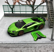 Load image into Gallery viewer, HH 1:64 Green Sian Aventador SVJ Racing Sports Model Diecast Metal Car New
