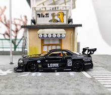 Load image into Gallery viewer, CM 1:64 JDM Black Skyline GTR ER34 LBWK #5 Sports Model Diecast Metal Car New
