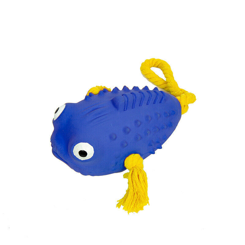 Dog Squeaky Toys Chew Puppy Rubber Rope Toy Durable Aggressive Chewers Pet Fish