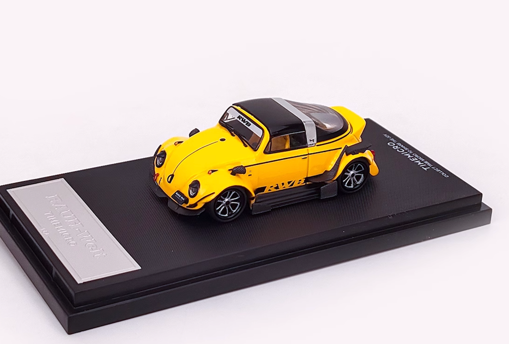 TM 1:64 Yellow RWB Beetle Widebody Sports Figure Model Diecast