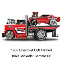 Load image into Gallery viewer, Maisto 1:64 1966 C60 Flatbed Trailer 1969 Camaro SS Model Diecast Metal Car
