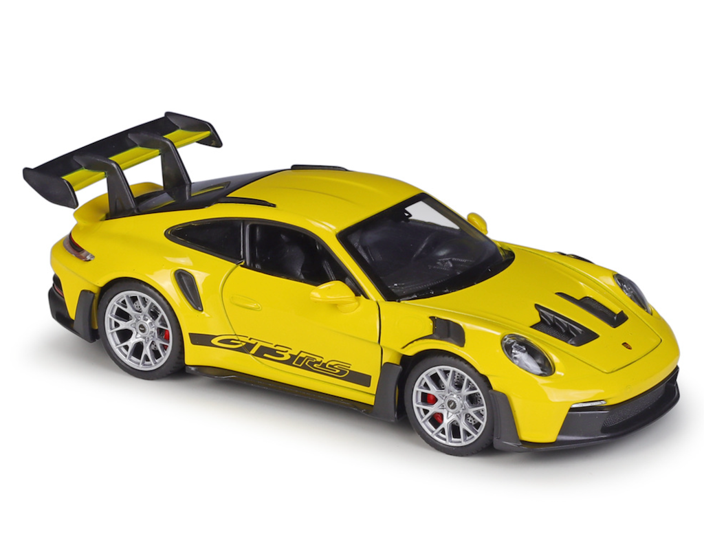 WELLY 1:24 Yellow 911 992 GT3 RS Racing Sports Model Diecast Metal Car New