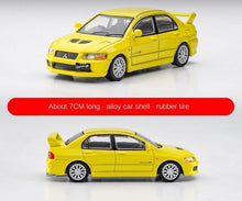 Load image into Gallery viewer, JKM 1:64 Yellow JDM Mitsubishi Lancer Evolution EVO 7 VII Racing Model Toy Metal Car
