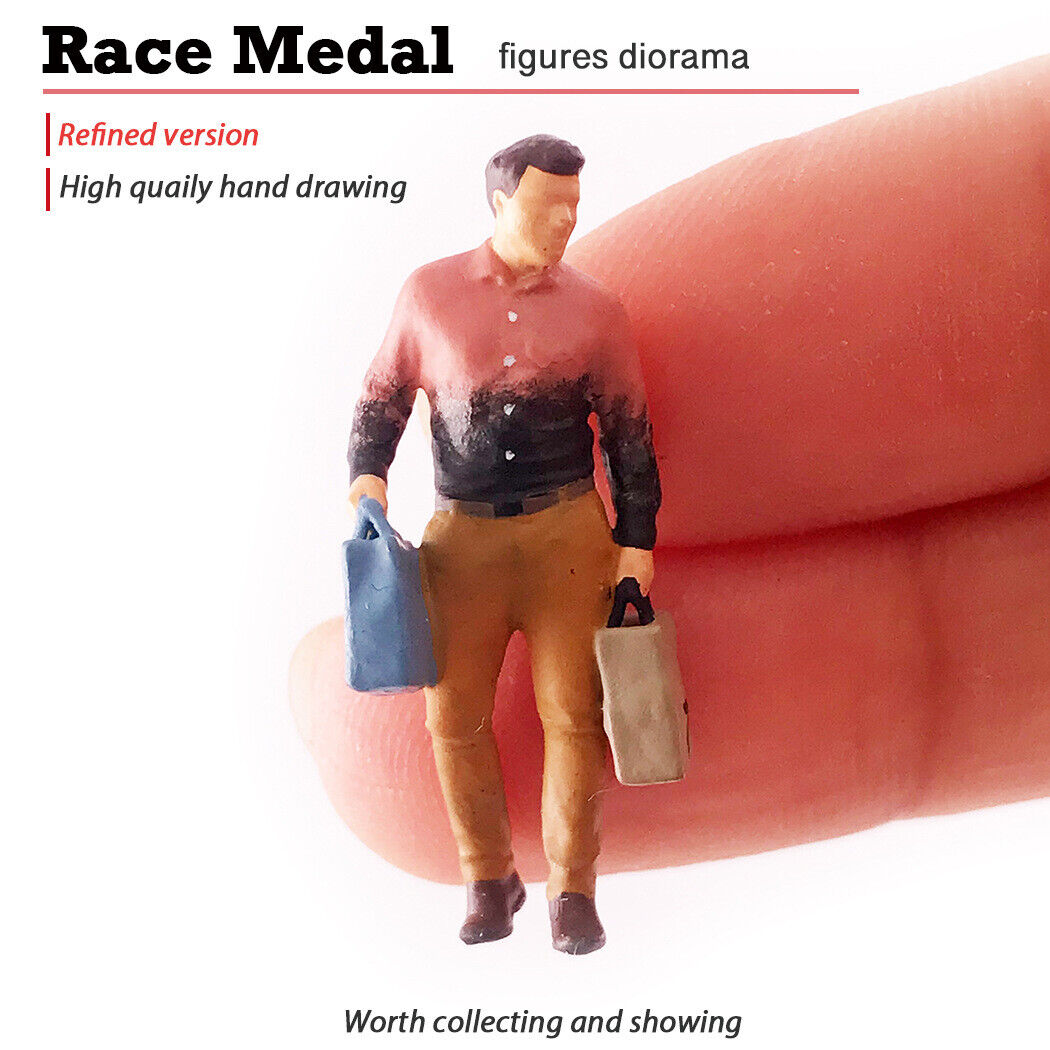 1:64 Painted Figure Mini Model Miniature Resin Diorama Toy Sand Shopping Bag Man