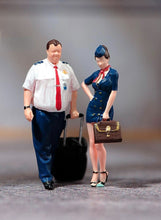 Load image into Gallery viewer, 1:64 Painted Figure Model Miniature Resin Diorama Sand Captain Stewardess Pilot New
