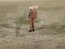 Load image into Gallery viewer, 1:64 Painted Figure Model Miniature Resin Sand Hiking Backpacker Man Climer Toy Collection
