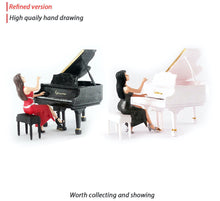 Load image into Gallery viewer, 1:64 Painted Figure Mini Model Miniature Resin Diorama Sand Pianist Lady Piano

